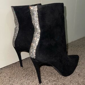Fashion Nova Booties with Bling, Size 6.5